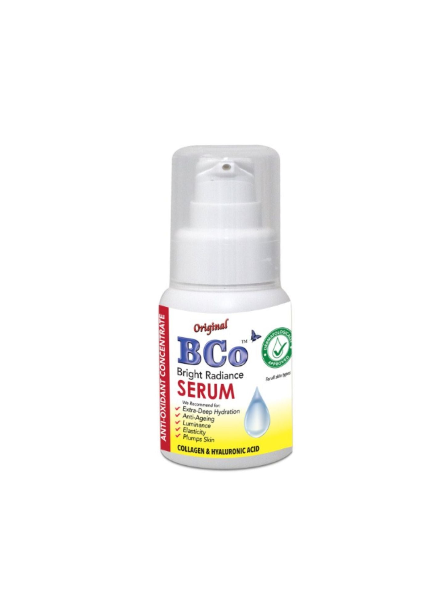 bco bright radiance serum targets dullness and uneven skin tone to reveal a luminous, glowing complexion