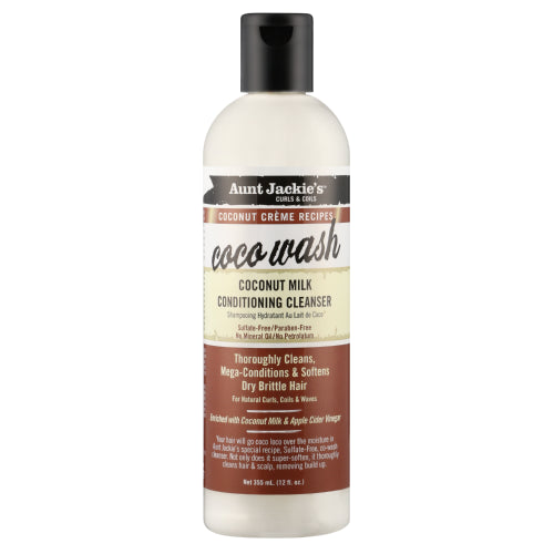 aunt jackie’s coco wash creamy cleanser for gently removing buildup